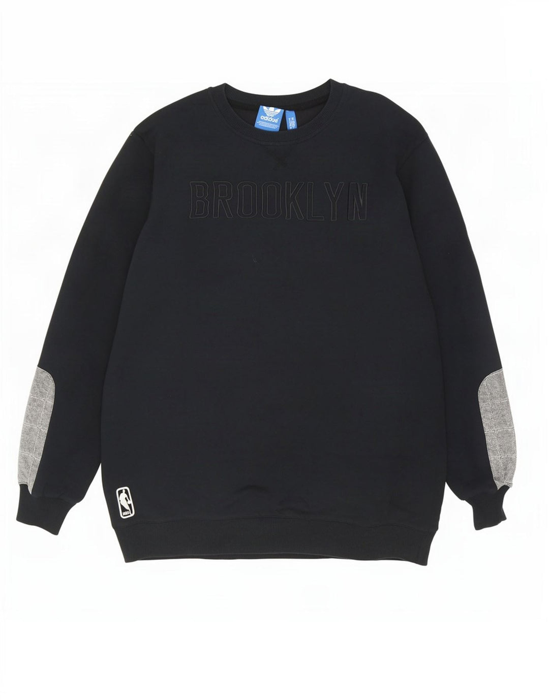 Adidas Mens Graphic Moletom Jumper Grande Preto Colorblock Algodão