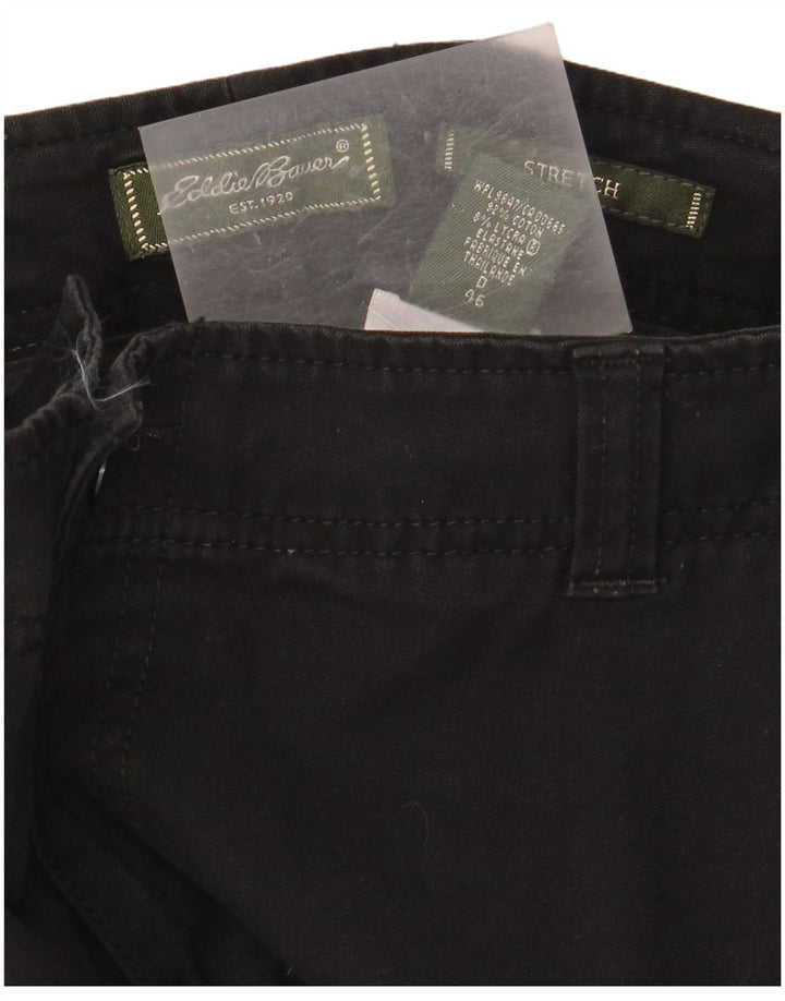EDDIE BAUER Calça chino feminina reta IT 46 Grande W34 L30 preta
