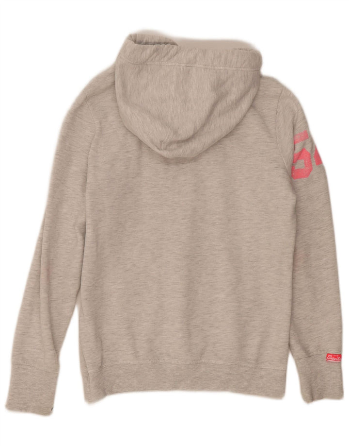 Suéter Superdry masculino com capuz gráfico cinza médio algodão