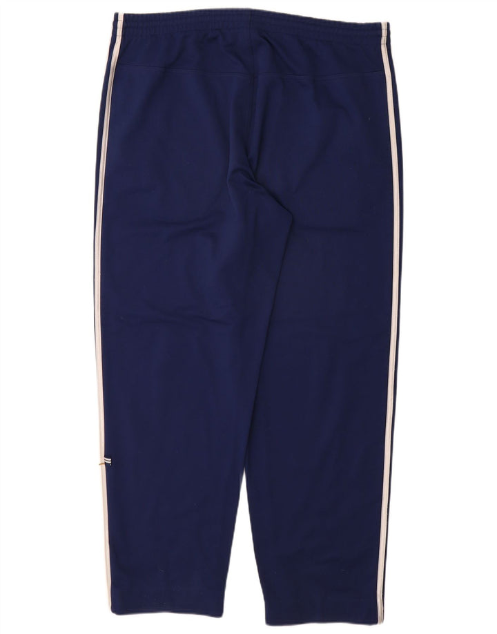 Calças de treino masculinas Adidas UK 40/42 poliéster azul marinho médio
