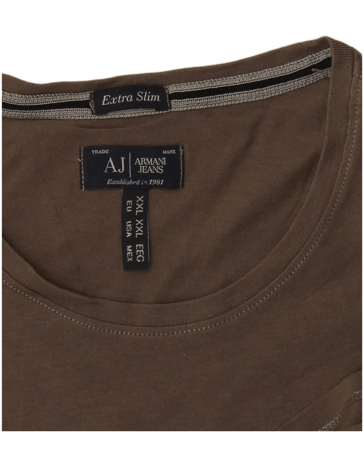 Camiseta masculina Armani Jeans extra slim gráfica 2XL cinza