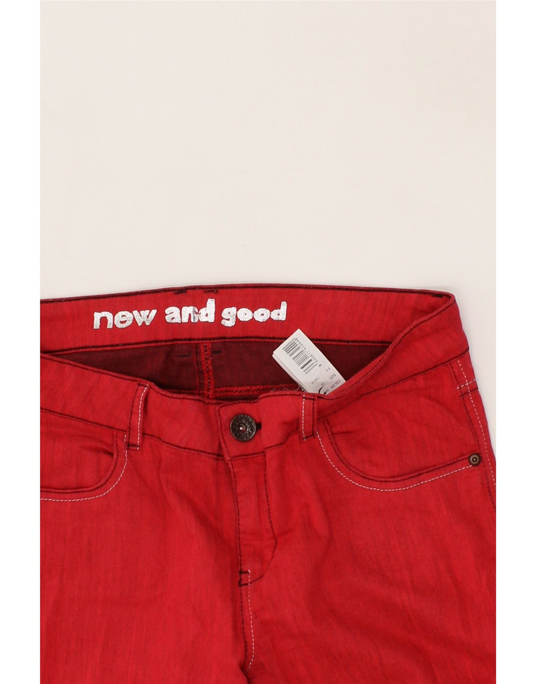 DESIGUAL Womens Slim Casual Trousers W32 L30 Red Cotton Vintage Desigual and Second-Hand Desigual from Messina Hembry 