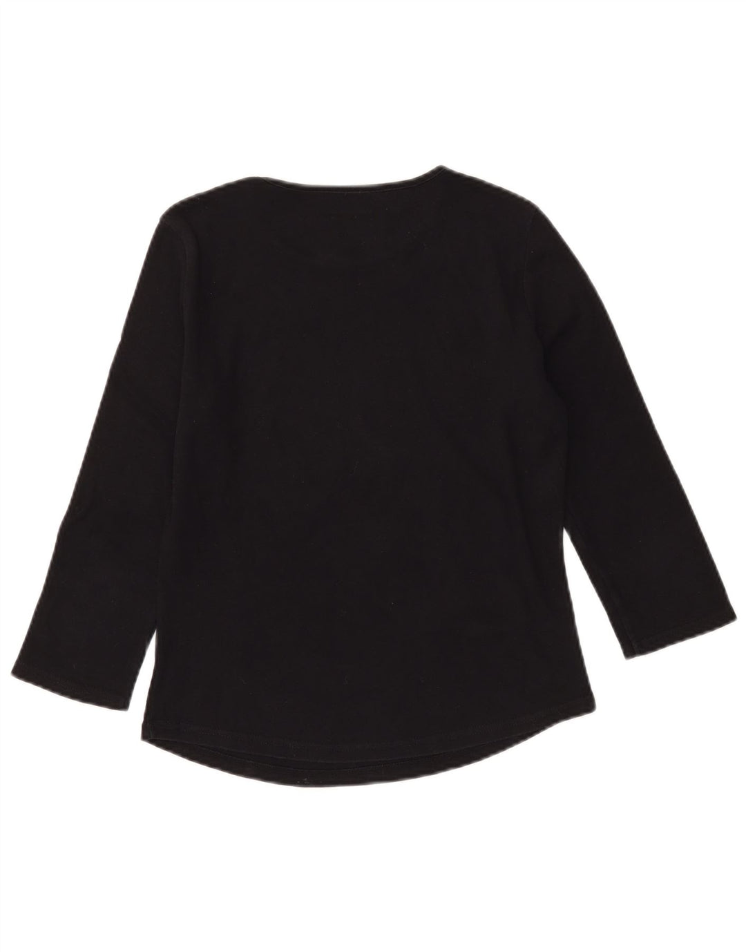 ARMANI JEANS Top gráfico feminino manga 3/4 Reino Unido 12 algodão preto médio