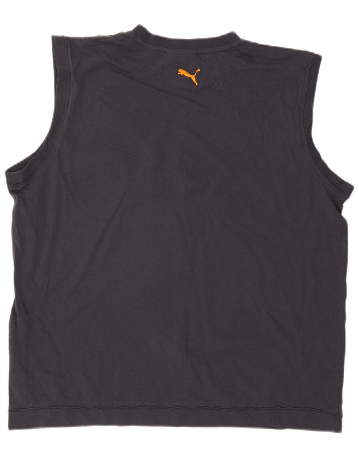 Puma masculino gráfico colete top 2XL algodão azul marinho