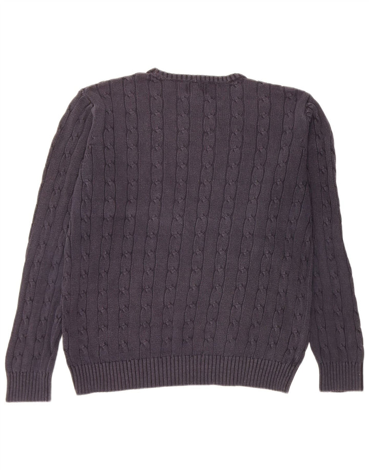 Suéter masculino Marks & Spencer Blue Harbor com gola redonda grande azul marinho