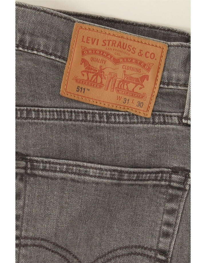 Calça Jeans Levis 511 Slim Masculina W31 L30 Cinza Algodão
