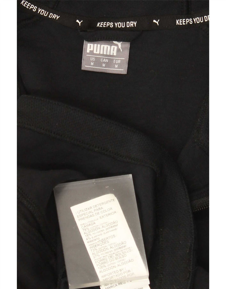 Suéter Puma masculino com capuz e zíper médio preto algodão