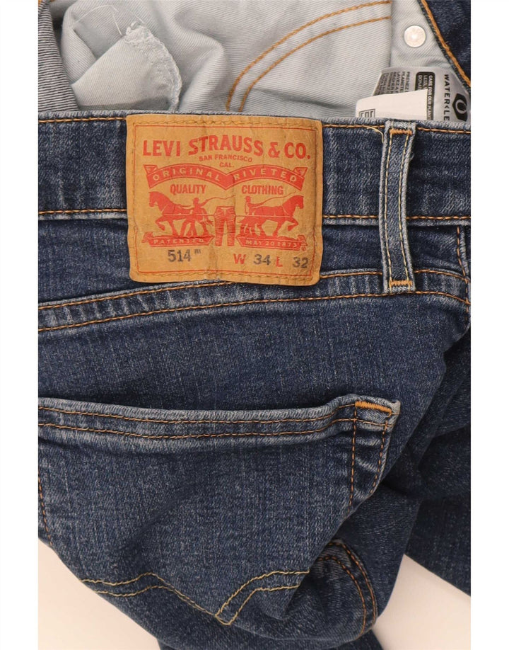 Calça Jeans Levis 514 Slim Masculina W34 L32 Azul Algodão