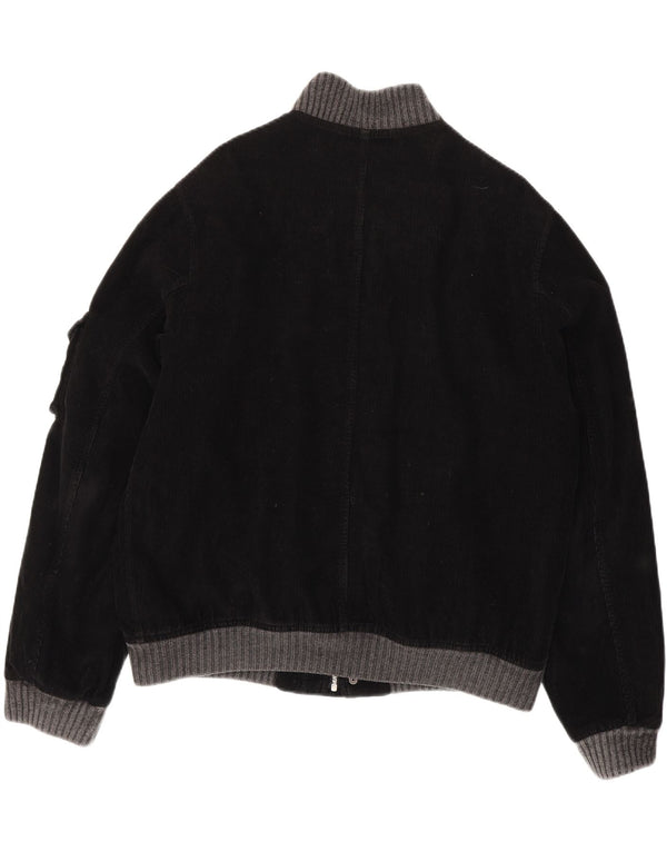 Calvin Klein Jeans Mens Corduroy Jacket UK 46 3XL Black Cotton