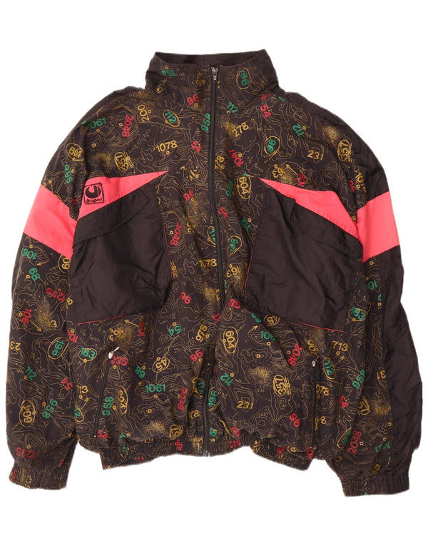 Uhlsport Jaqueta masculina de agasalho gráfico XL preto colorblock algodão