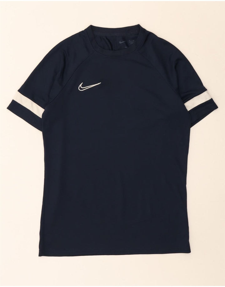Camiseta Nike Masculina Dri Fit Top Médio Azul Marinho Colourblock Poliéster