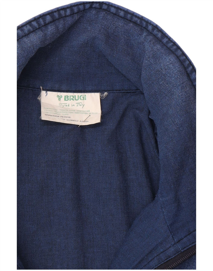 Jaqueta jeans superdimensionada feminina Brugi UK 10 poliéster azul pequeno Colourblock
