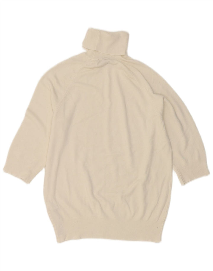 Suéter feminino Zara manga curta com gola redonda Reino Unido 12 médio branco