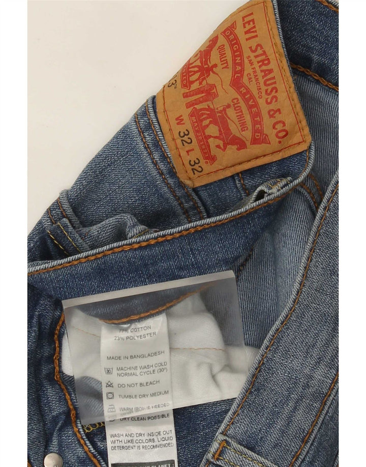 Levi's Masculino 513 Straight Jeans W32 L28 Azul Algodão