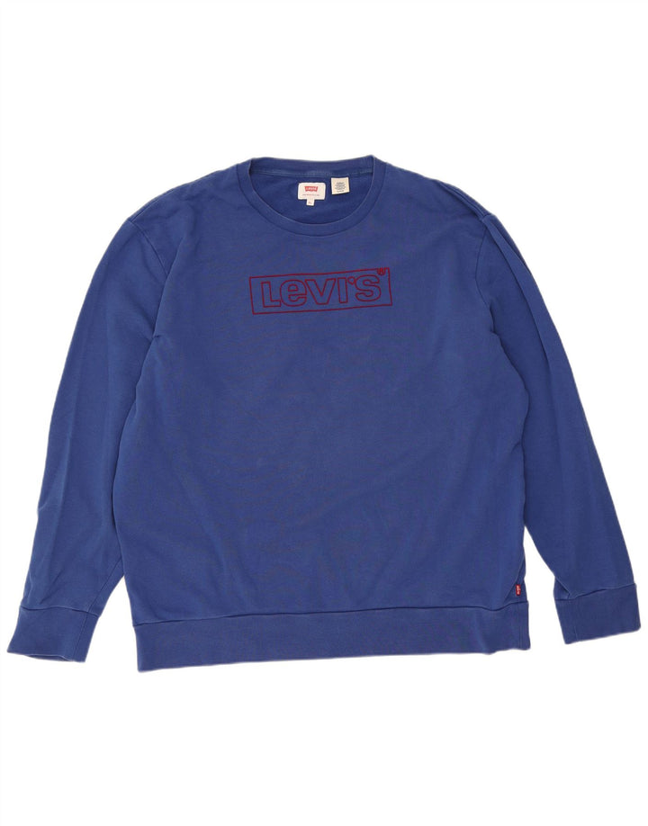 Moletom gráfico masculino Levi's Jumper XL azul algodão