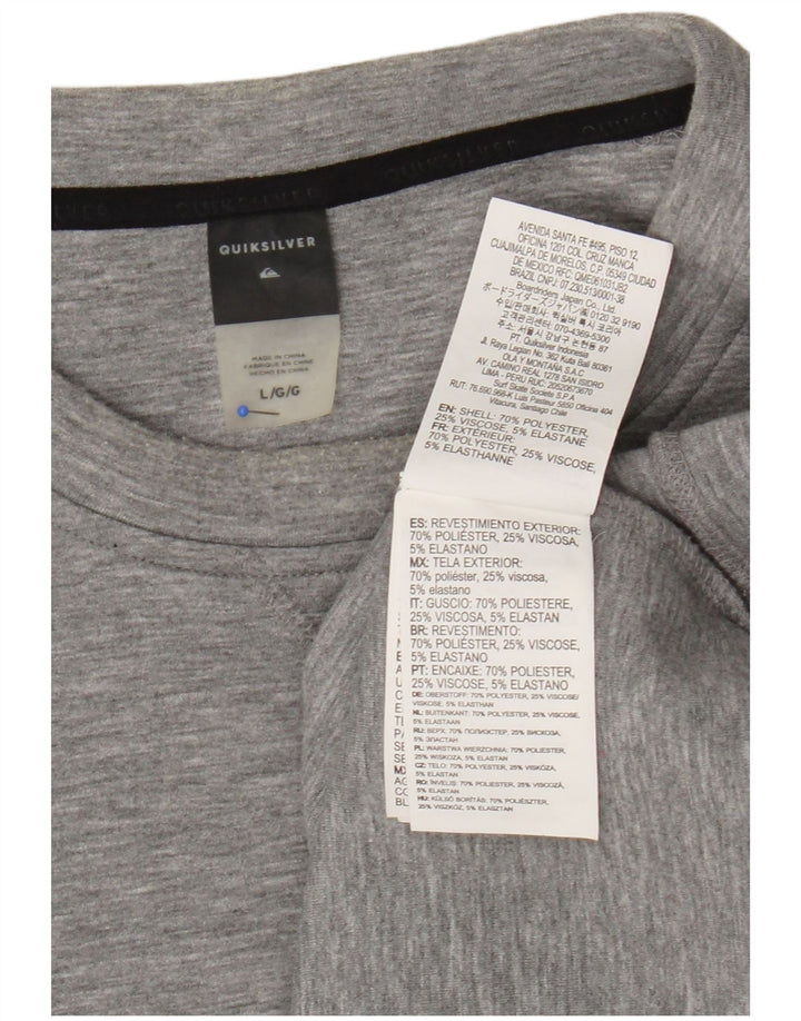Suéter gráfico masculino Quiksilver grande poliéster cinza