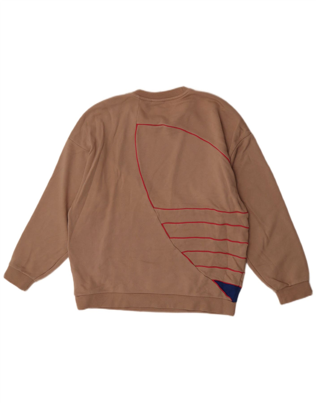 Adidas feminino gráfico moletom jumper UK 12 médio bege colorblock