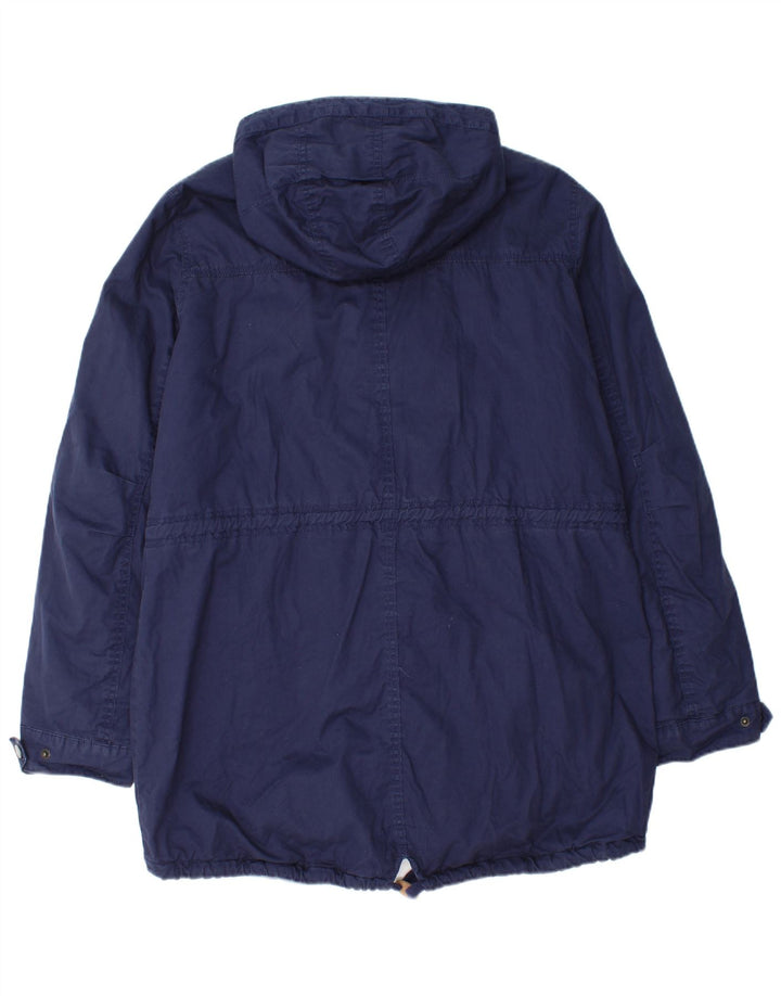 Jaqueta Parka com capuz feminina Fat Face Reino Unido 18 XL algodão azul marinho