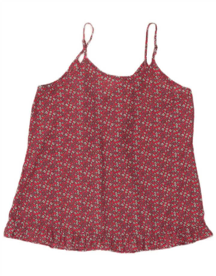Benetton Cami Top Feminino UK 12 Médio Vermelho Floral