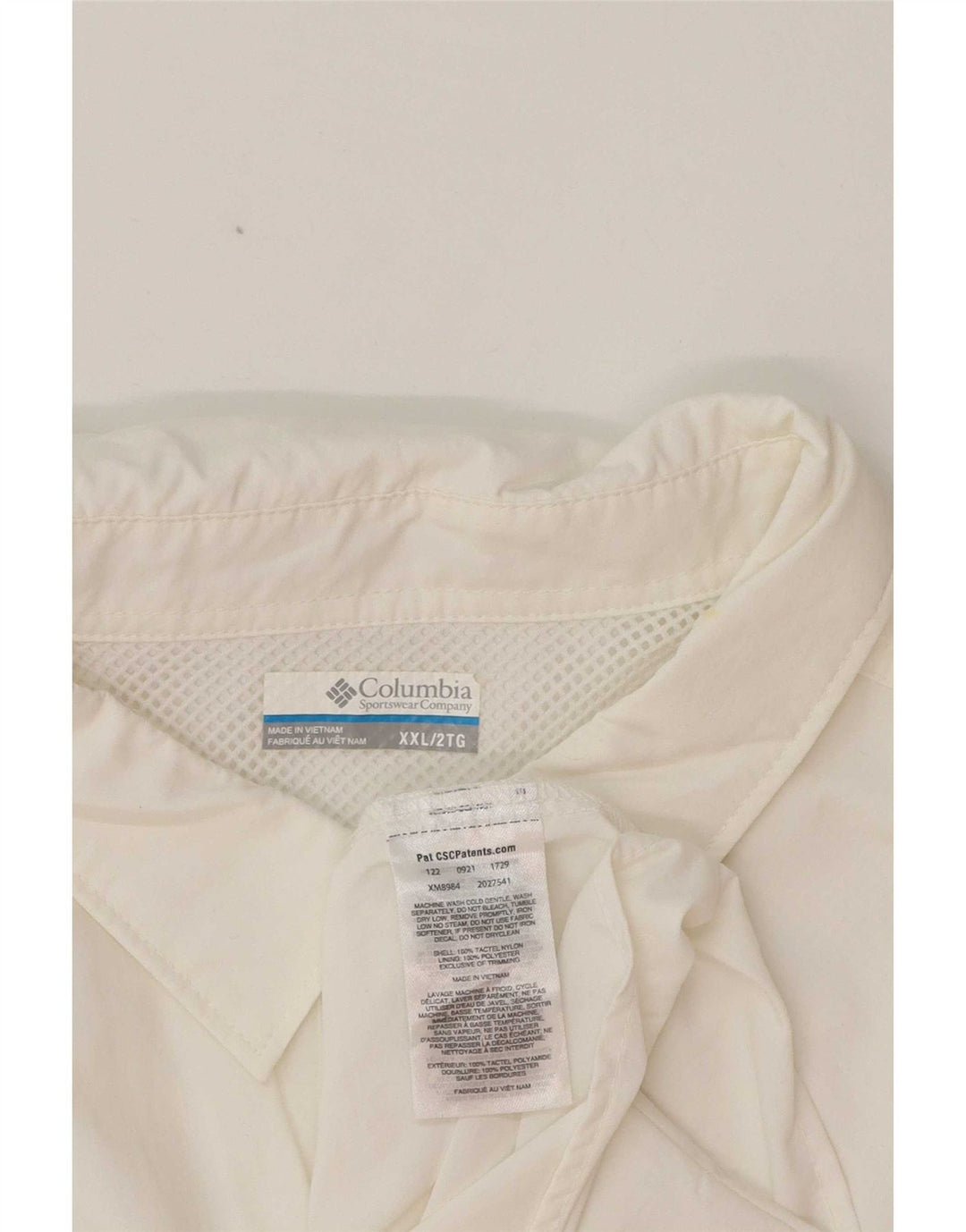 Camisa masculina Columbia 2XL nylon branco