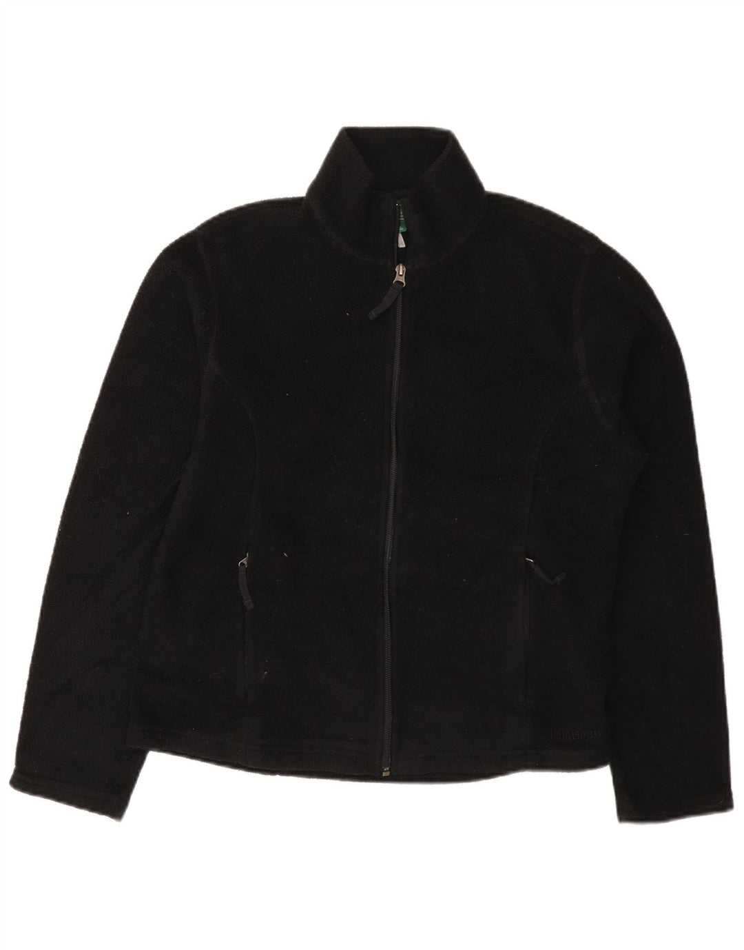 Jaqueta de lã feminina L.L.Bean UK 14 poliéster preto médio