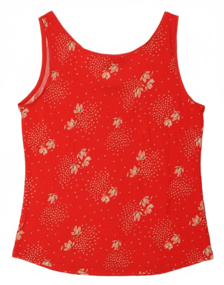 Colete feminino OASIS UK 14 grande viscose floral vermelha