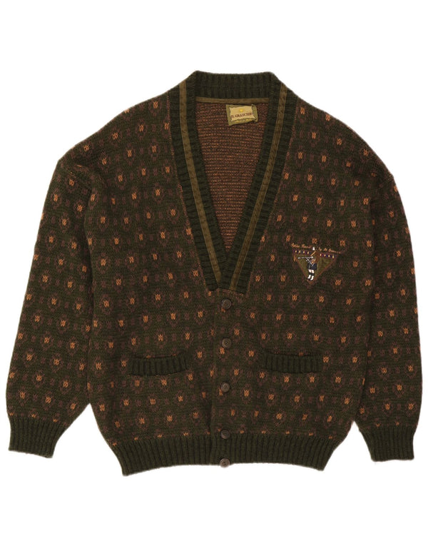 Il Granchio Suéter Cardigan Masculino Grande Acrílico Geométrico Verde