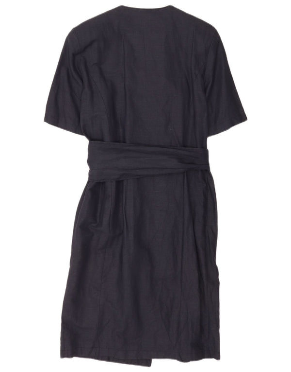 Vestido feminino Vanessa manga curta IT 44 algodão azul marinho médio