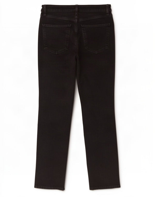 Zara Calça Jeans Feminina Crop Straight EU 38 Pequeno W28 L25 Preto