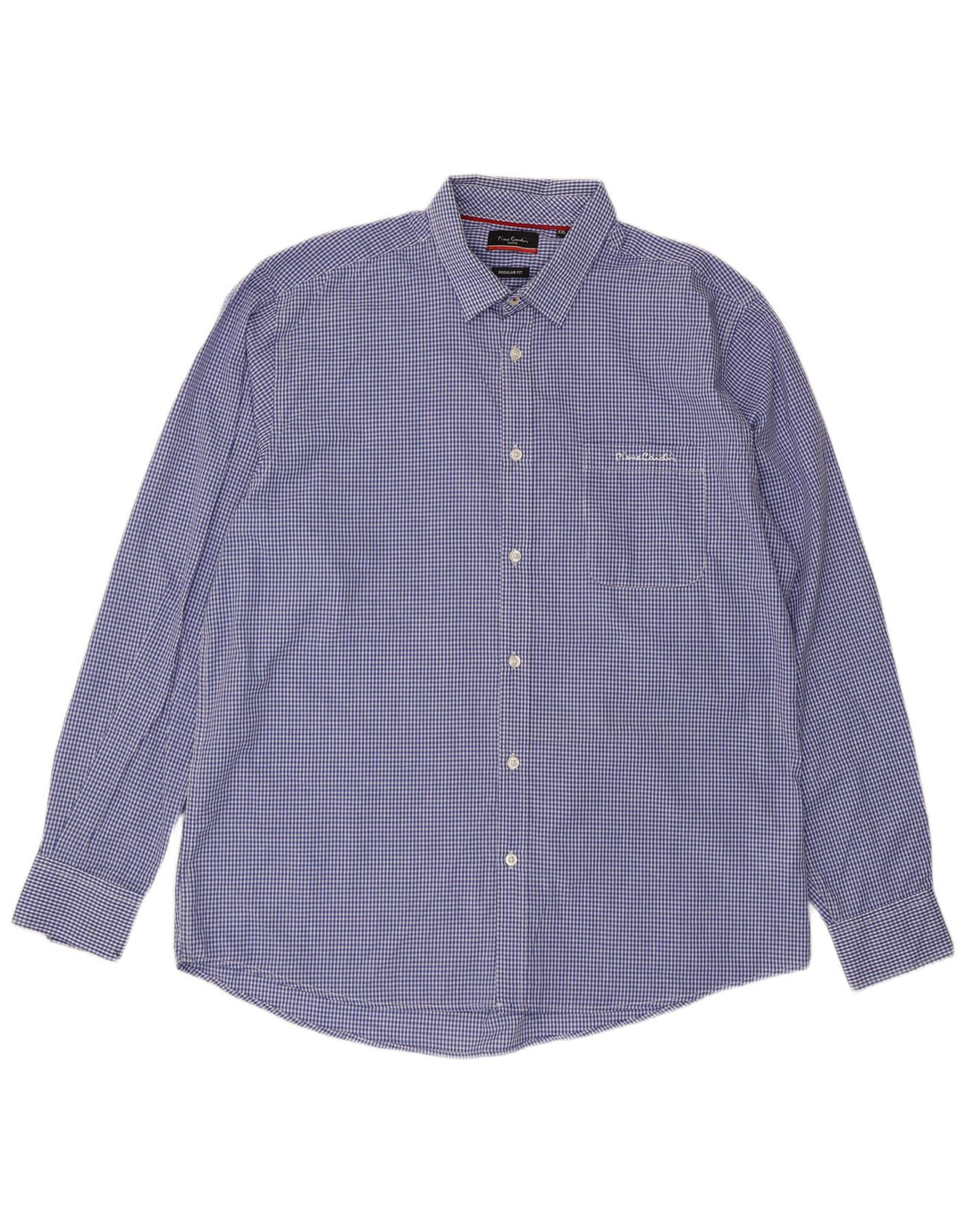 Camisa masculina Pierre Cardin Regular Fit 2XL poliéster azul guingão
