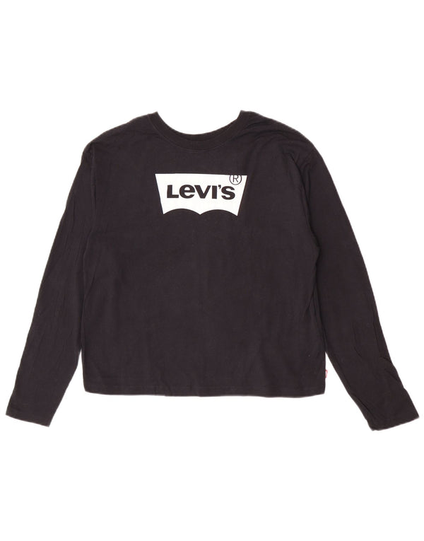 Levi's Girls Crop Graphic Top Manga Comprida 15-16 Anos Azul Marinho Algodão