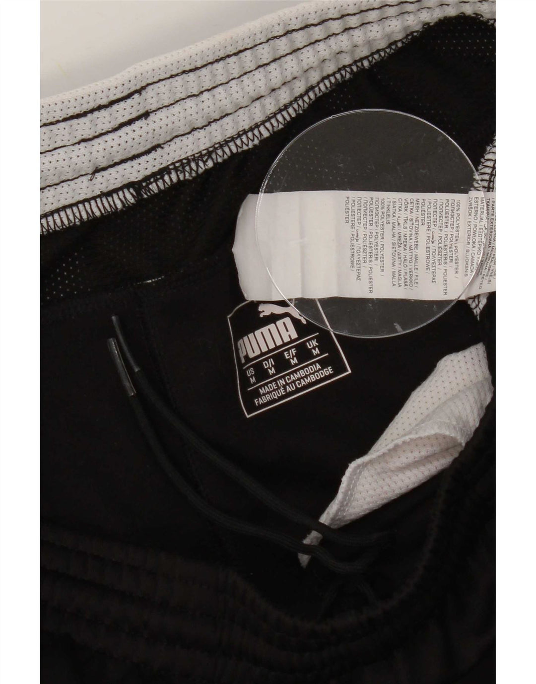 Shorts esportivos gráficos masculinos Puma médio preto poliéster