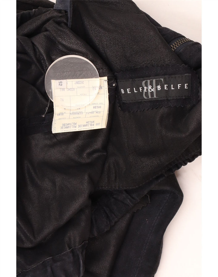 Jaqueta de couro masculina Belfe & Belfe IT 52 XL couro preto