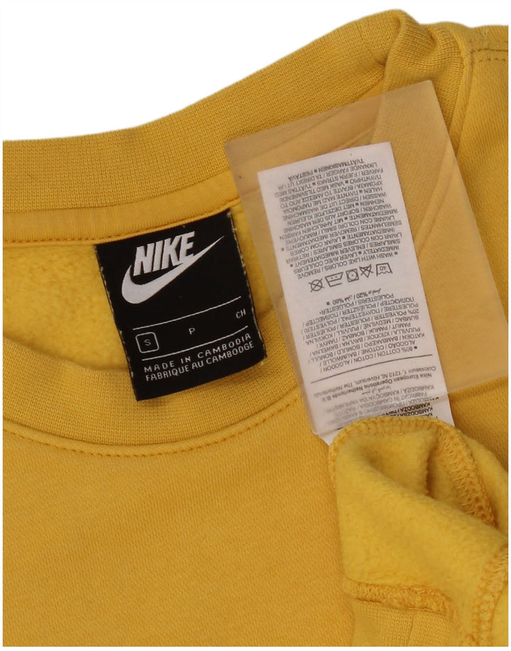 Nike Mens Moletom Jumper Pequeno Algodão Amarelo
