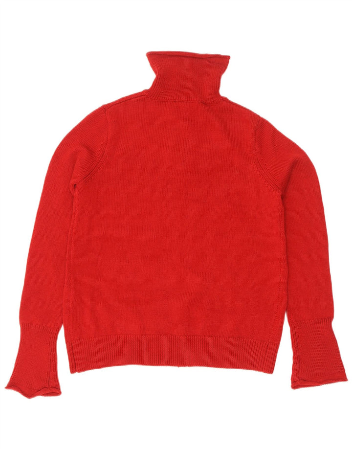 Suéter feminino Zara com zíper e gola em poliéster UK 14 grande vermelho poliéster