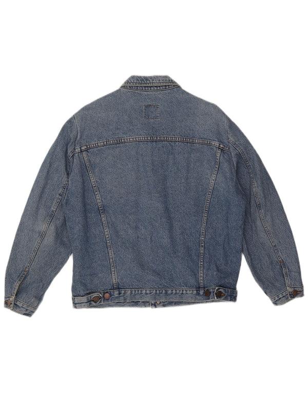 Jaqueta jeans masculina Benetton IT 50 grande algodão azul