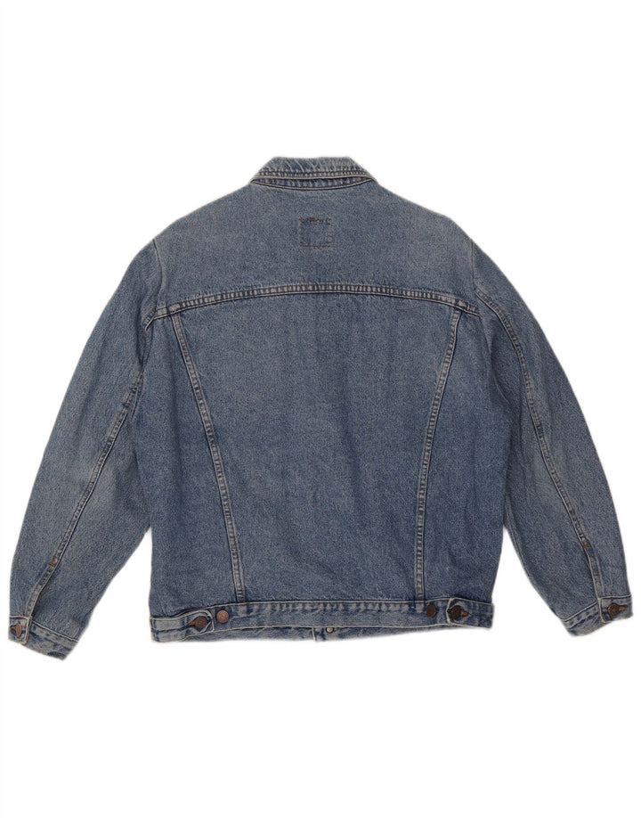 Jaqueta jeans masculina Benetton IT 50 grande algodão azul