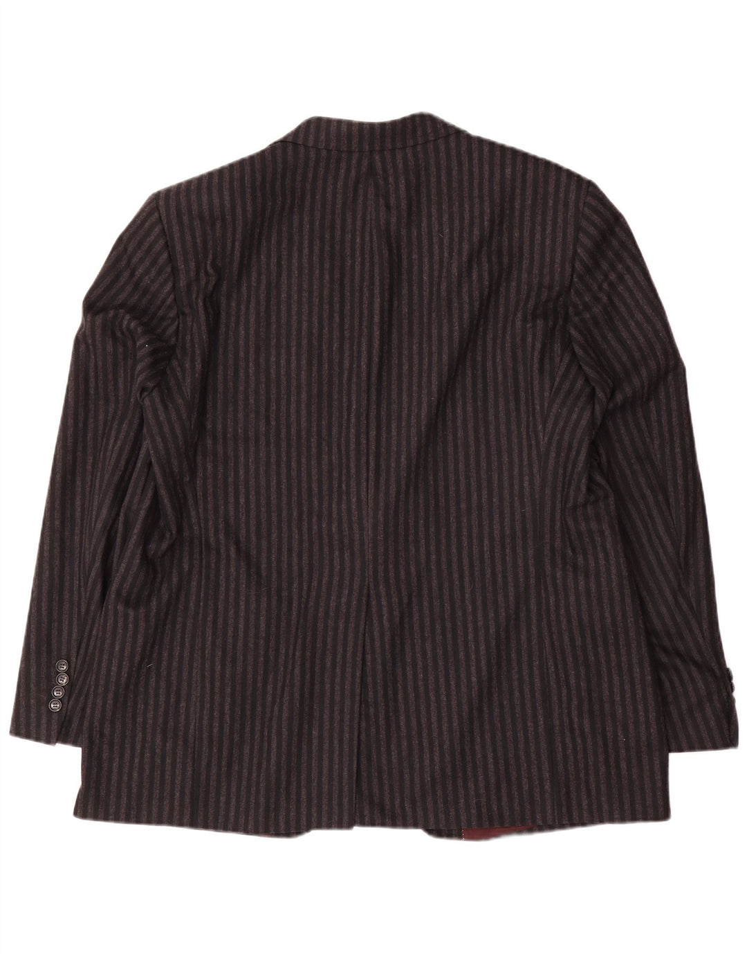Jaqueta blazer masculina Pierre Cardin com 2 botões Reino Unido 40 grande lã listrada cinza