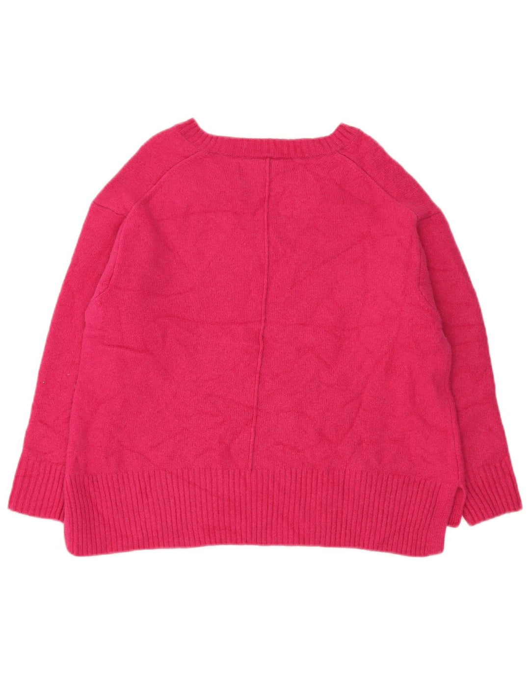 Suéter feminino Benetton com decote em V Reino Unido 16 grande rosa