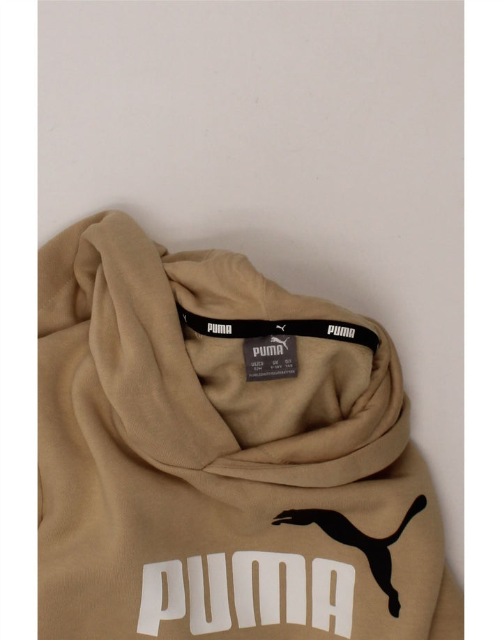 PUMA Boys Graphic Hoodie Jumper 9-10 Years  Beige Cotton Vintage Puma and Second-Hand Puma from Messina Hembry 