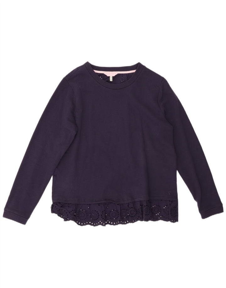 Blusa feminina JOULES UK 12 algodão azul marinho médio