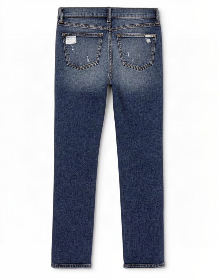 Calça jeans reta feminina Gap desgastada W26 L29 algodão azul