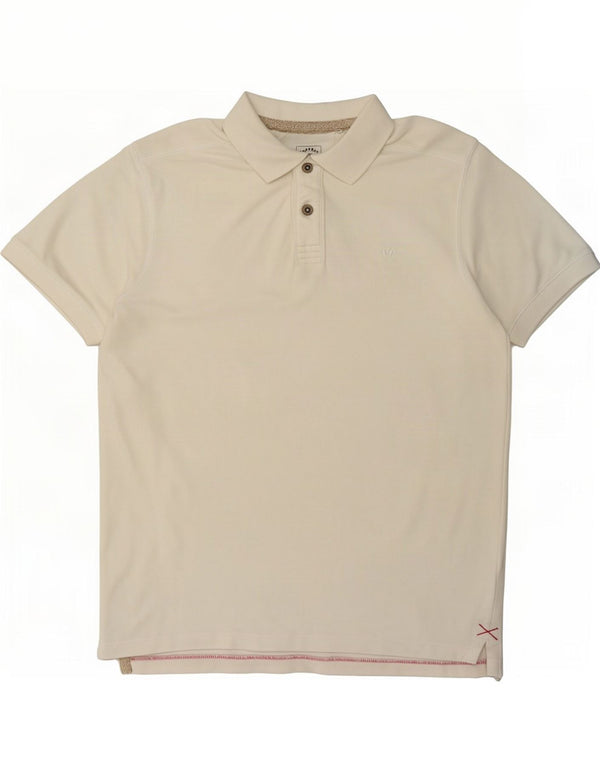 Camisa polo masculina Fat Face de algodão branco médio