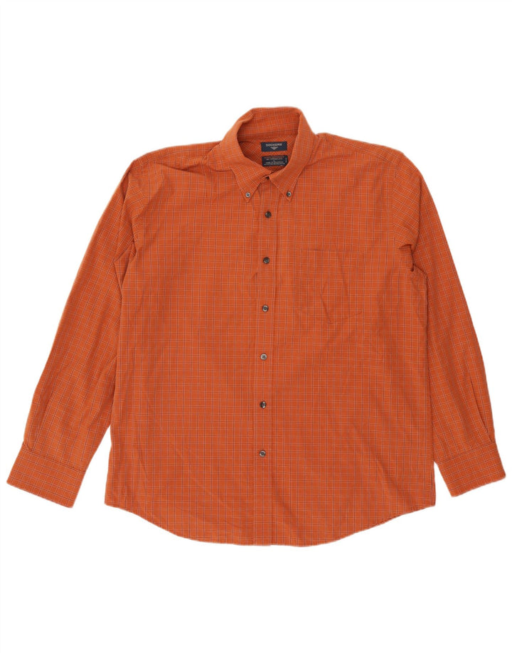 Camisa masculina Dockers grande laranja xadrez algodão