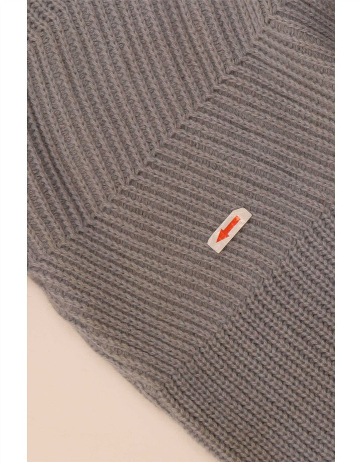 Suéter vintage masculino com gola redonda IT 50/52 grande lã cinza