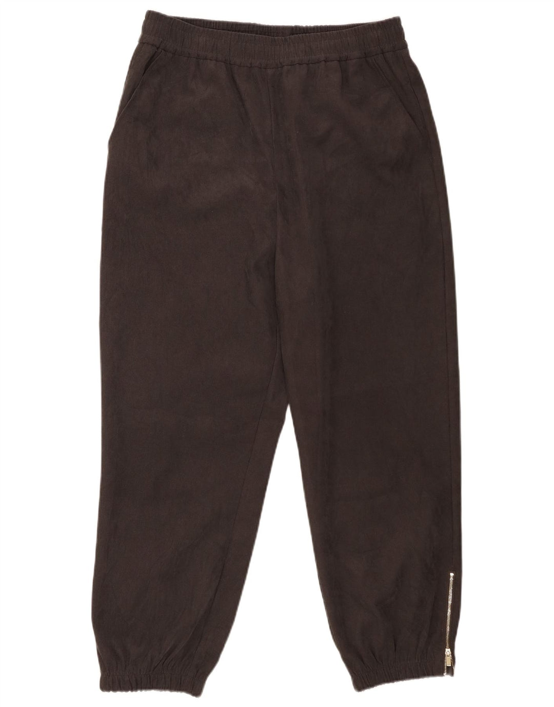 Zara Womens Crop Tracksuit Calças Joggers UK 16 Grande Cinza Poliéster