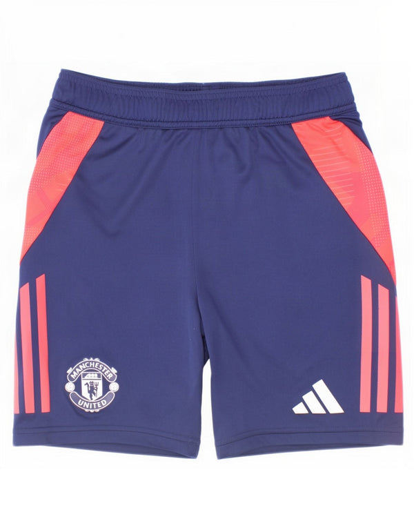 Shorts esportivos Adidas Boys Manchester United 11-12 anos azul marinho