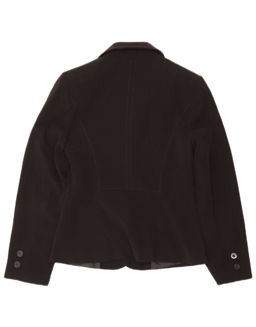 Jaqueta blazer feminina de 2 botões Marks & Spencer Reino Unido 8 pequena preta poliéster