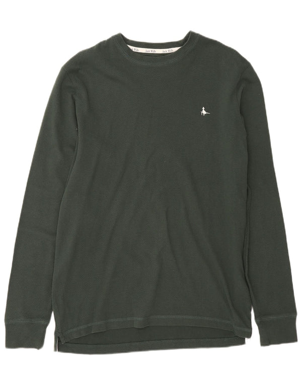 Top masculino Jack Wills manga comprida algodão verde pequeno
