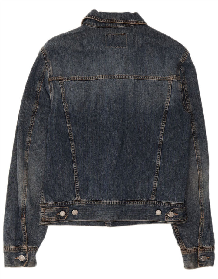 Jaqueta jeans feminina SISLEY Reino Unido 10 algodão azul pequeno